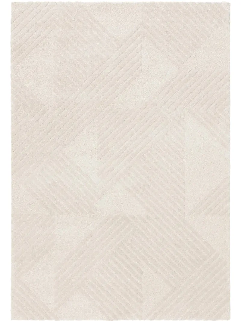 Tapis géométrique motif triangle crème 160x230 cm