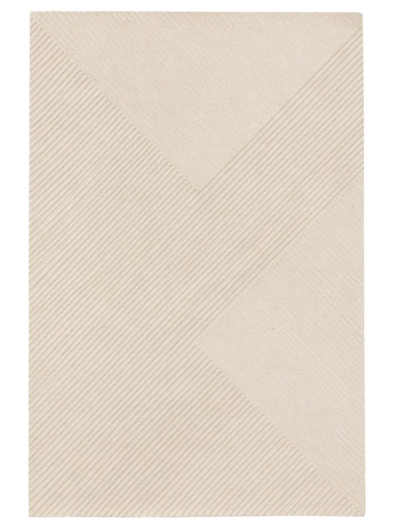 Tapis moderne motif géométrique crème en laine 200x300 cm