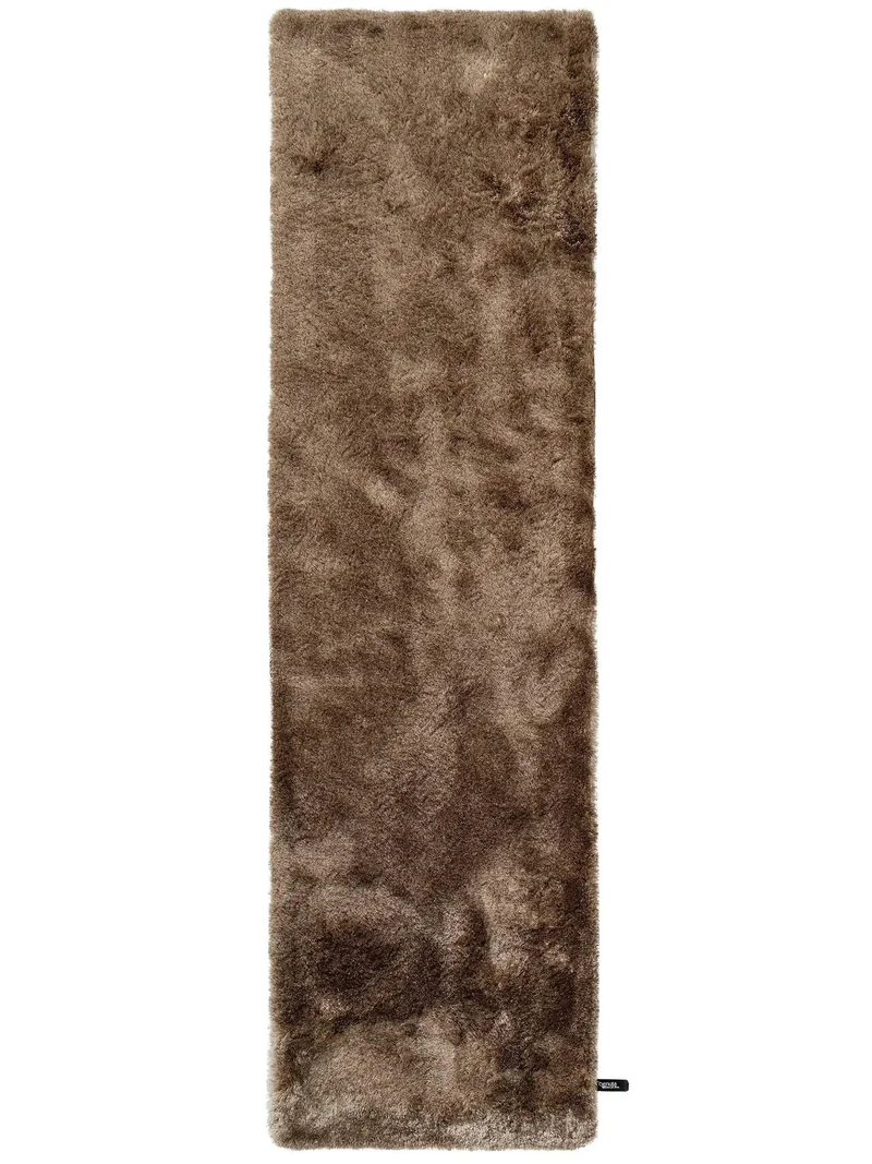 Tapis shaggy fourrure descente de lit marron clair 80x300 cm