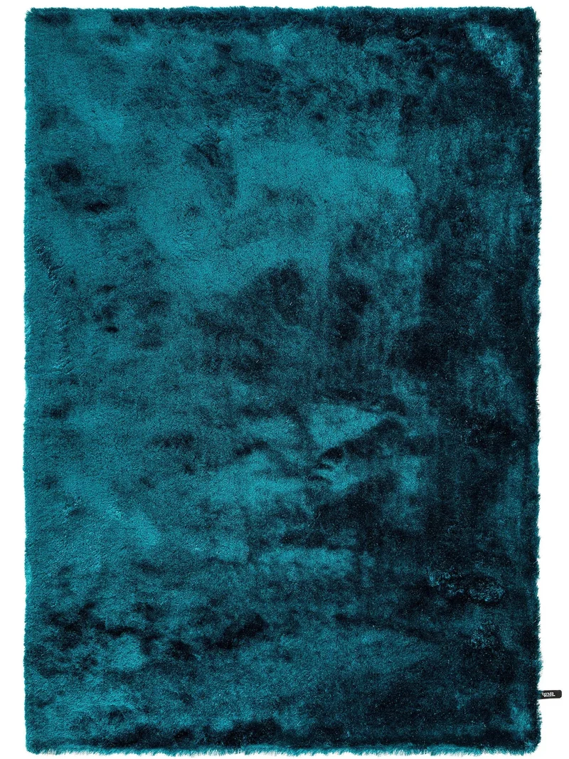 Tapis shaggy fourrure bleu pétrole 120x170 cm