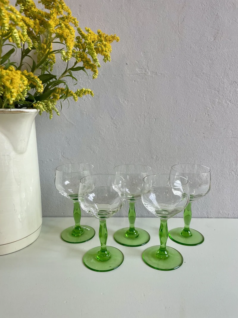 5 verres à vin Alsaciens
