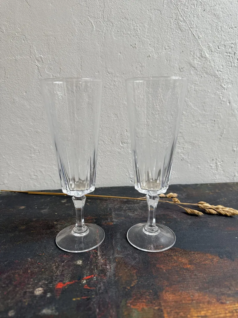 2 flûtes à champagne en cristal