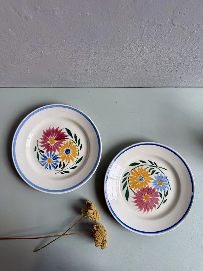 2 assiettes à dessert modèle Rustique - Creil et Montereau