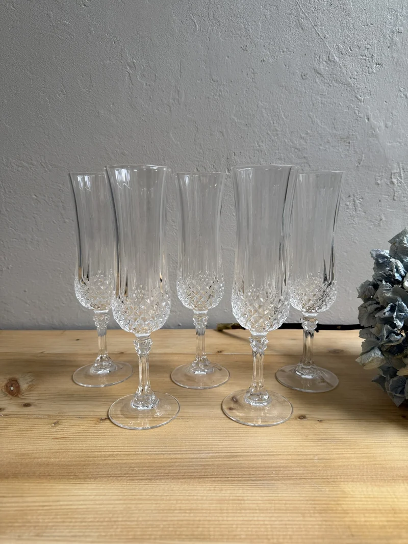 Lot de 5 flûtes modèle Longchamp de Cristal d’Arques