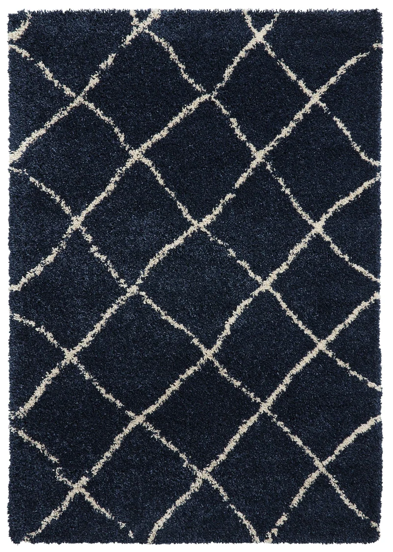 Tapis Berbère traditionnel Bleu marine shaggy SCANDI BERBER