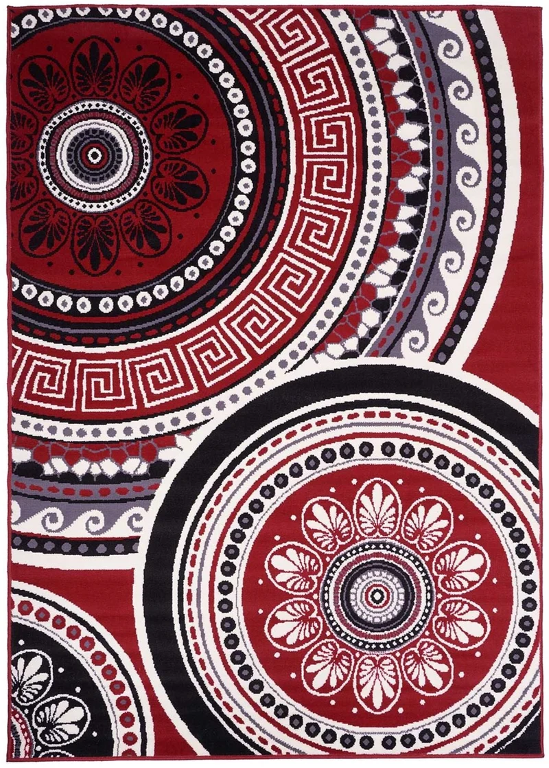 Tapis de Salon Rouge style Baroque BC FLORIDA
