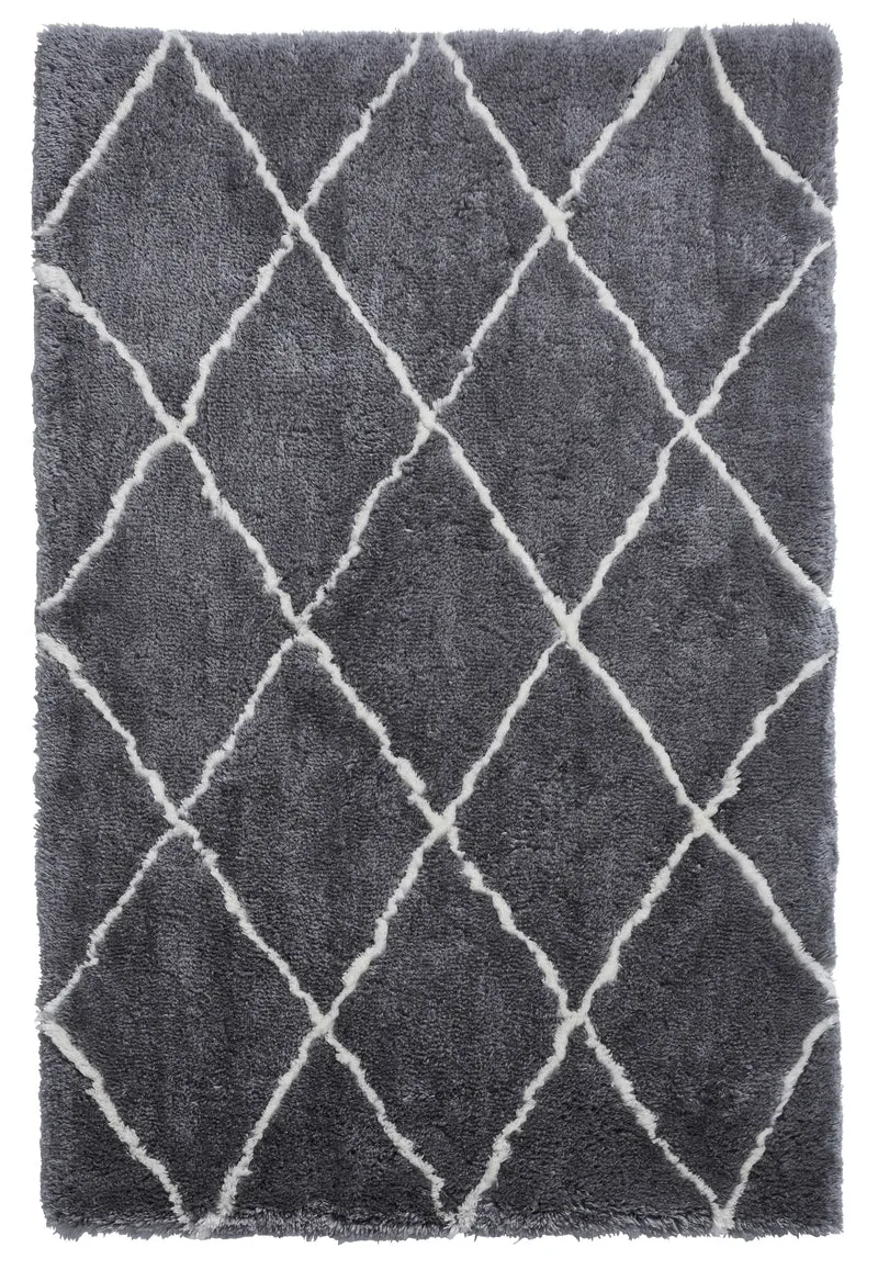 Tapis Berbère Gris shaggy en polyester MOROCCO 2491
