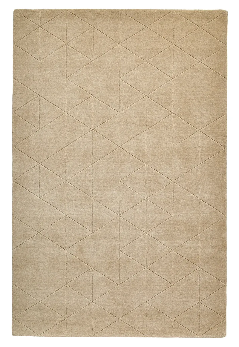 Tapis Beige Uni en laine graphique KASBAH