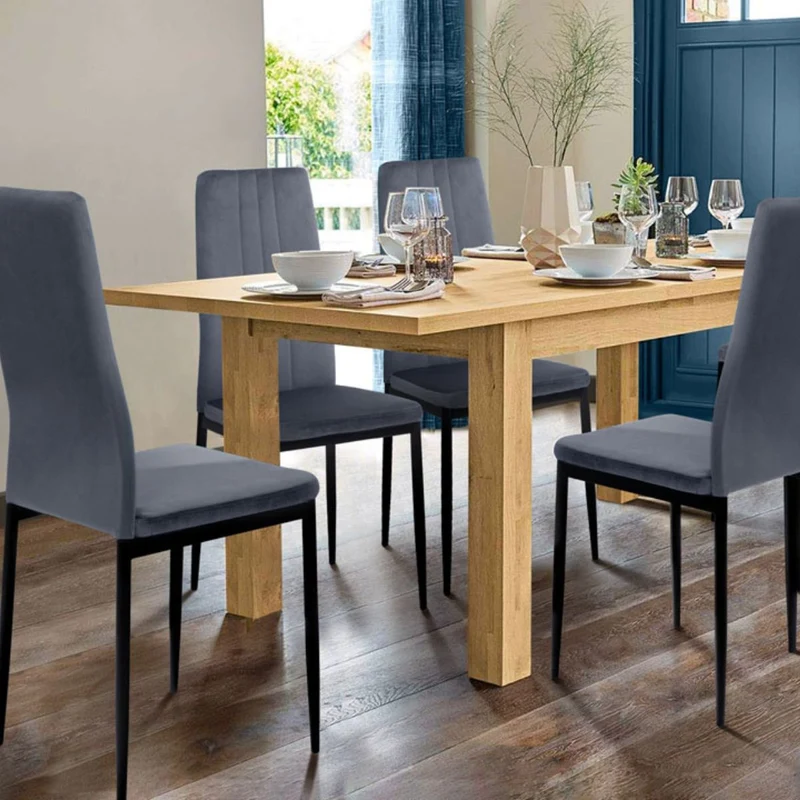 Lot de 6 chaises Jade Gris clair