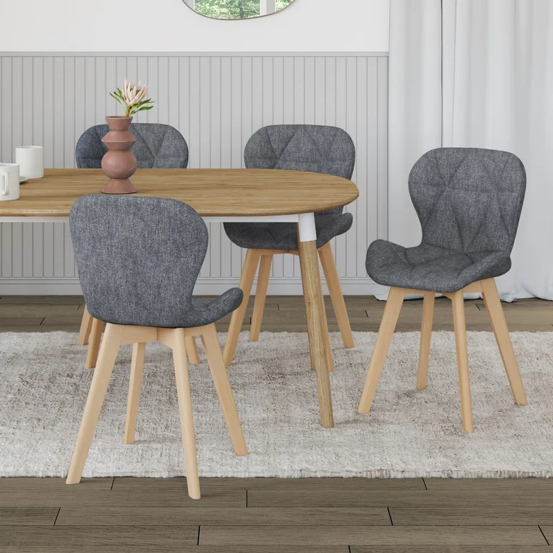Lot de 4 chaises Gatsby Gris foncé