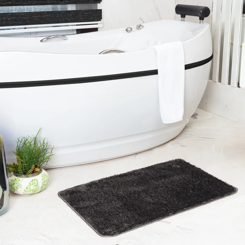 Tapis de Salle de Bain Lavable Antidérapant Gris Cocoa