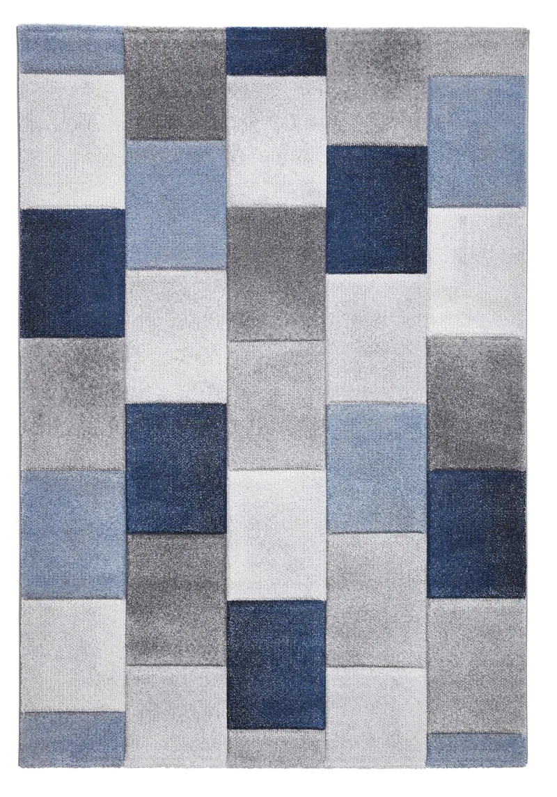 Tapis Bleu style Patchwork BROOKLYN 21830