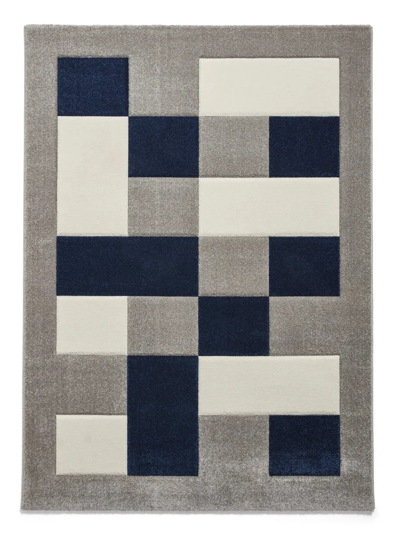 Tapis Bleu foncé Graphique BROOKLYN BRK04