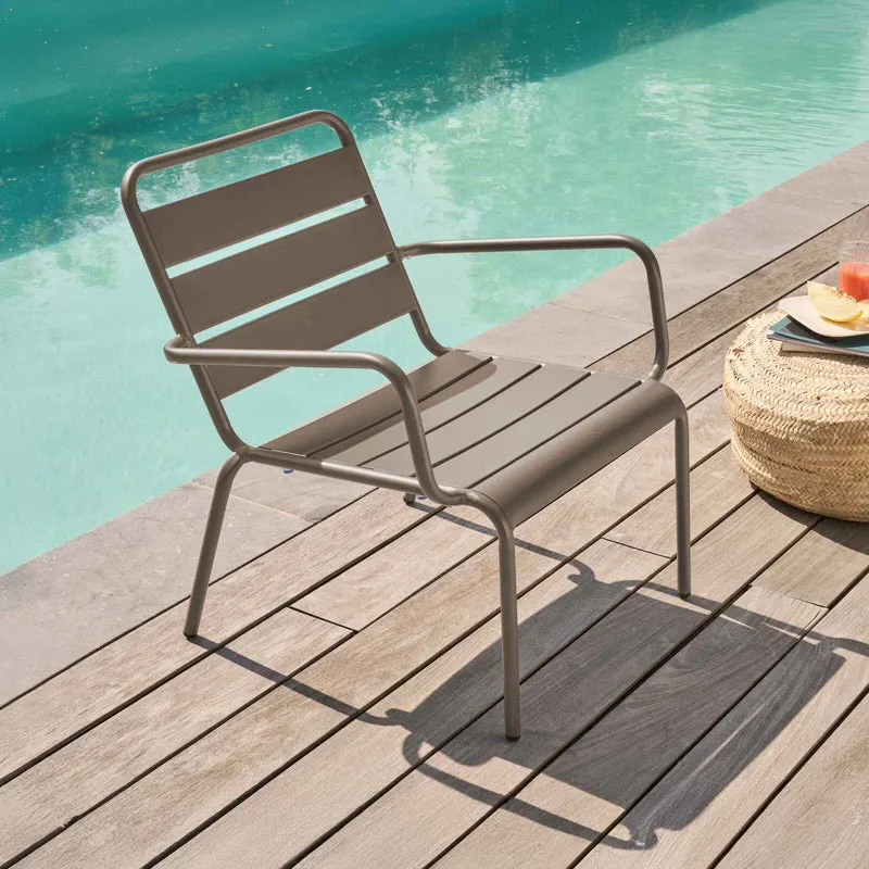 Lot de 2 fauteuils bas de jardin Oviala en metal