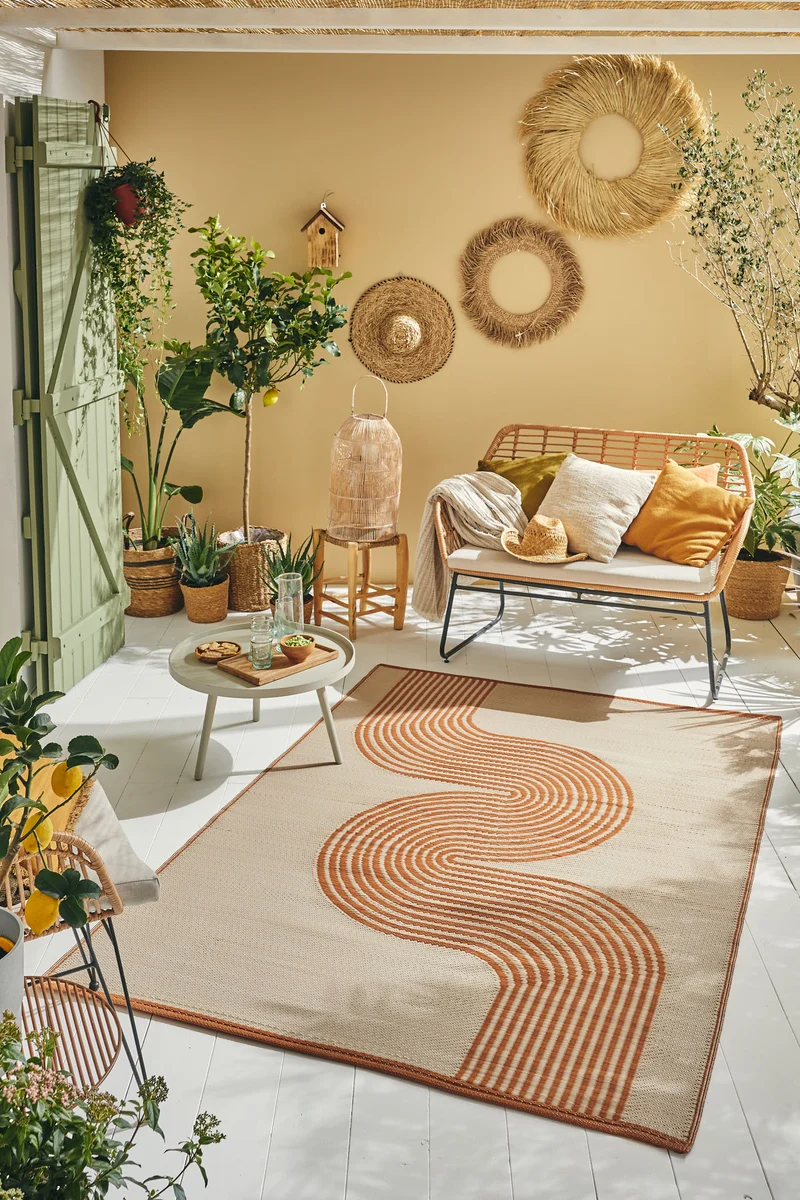 CAPRI - Tapis d'extérieur réversible terracotta - CAP1743TER