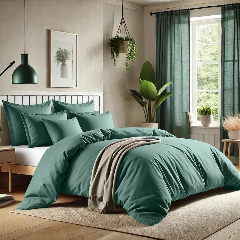 Parure de lit 100 % coton 57 fils/cm² – Housse de couette + taie 63x63 cm