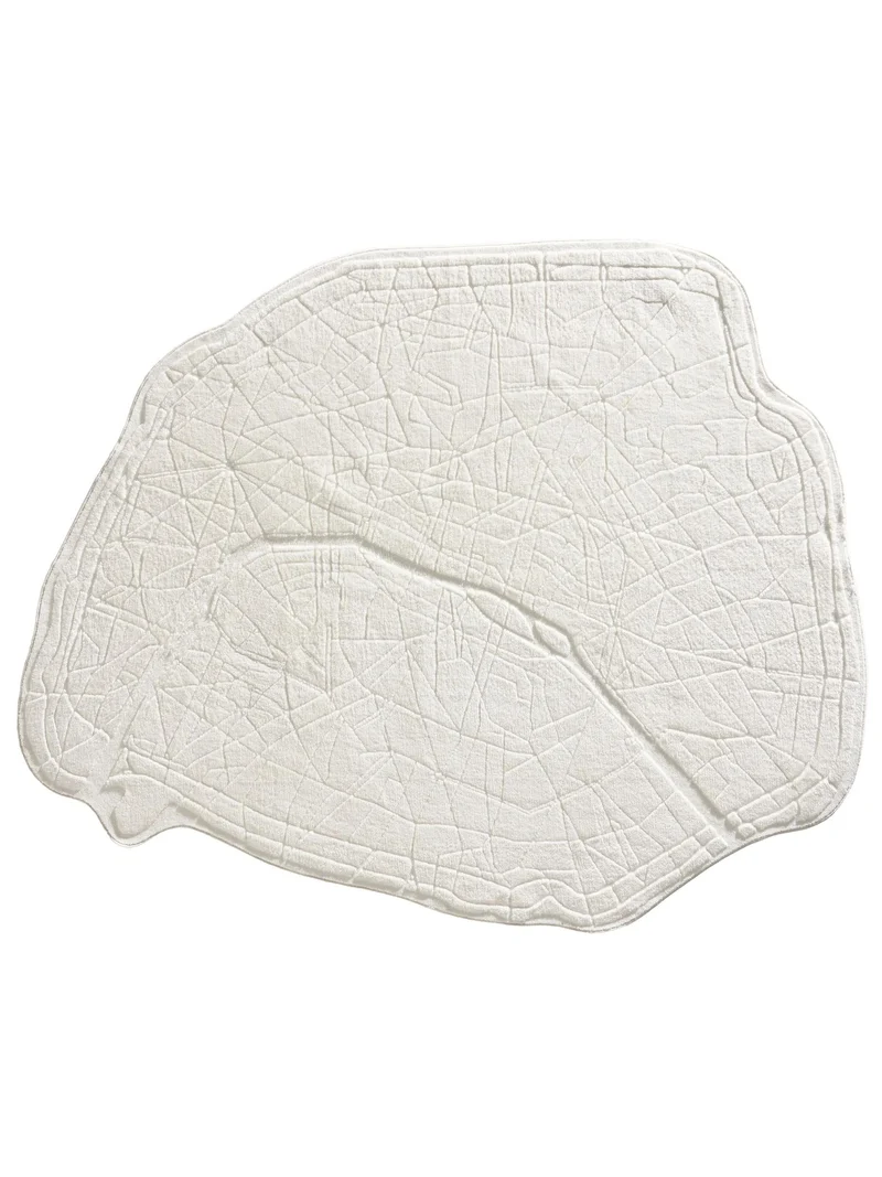 Tapis design uni, plan de paris blanc 160x200 cm