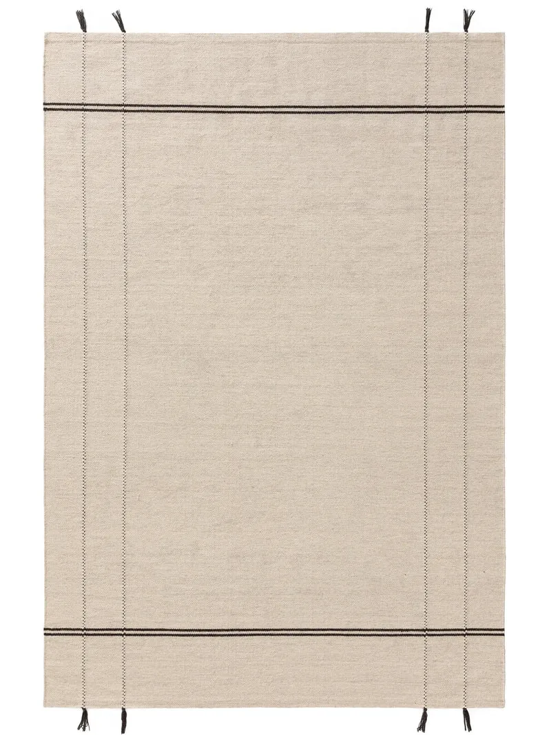 Tapis bohème crème et noir en laine 160x230 cm