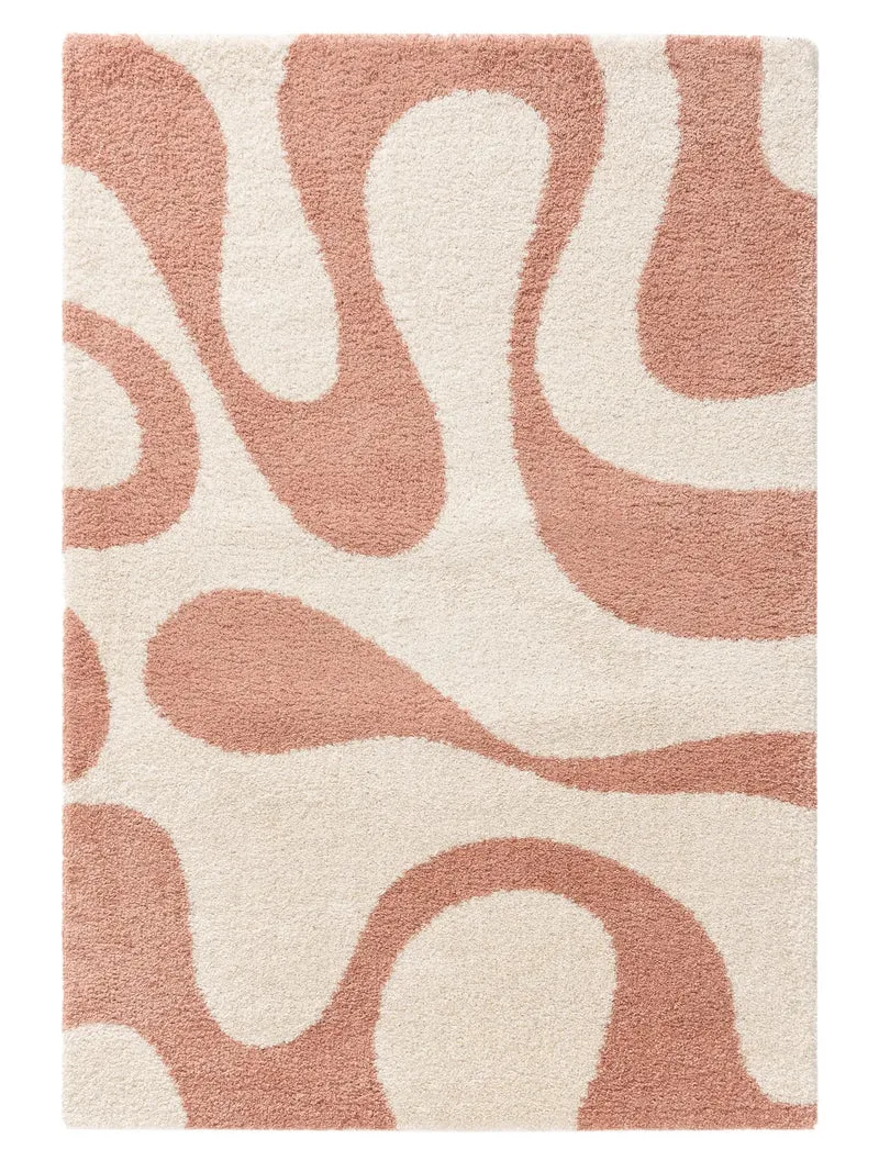 Tapis rétro design rose 140x200 cm