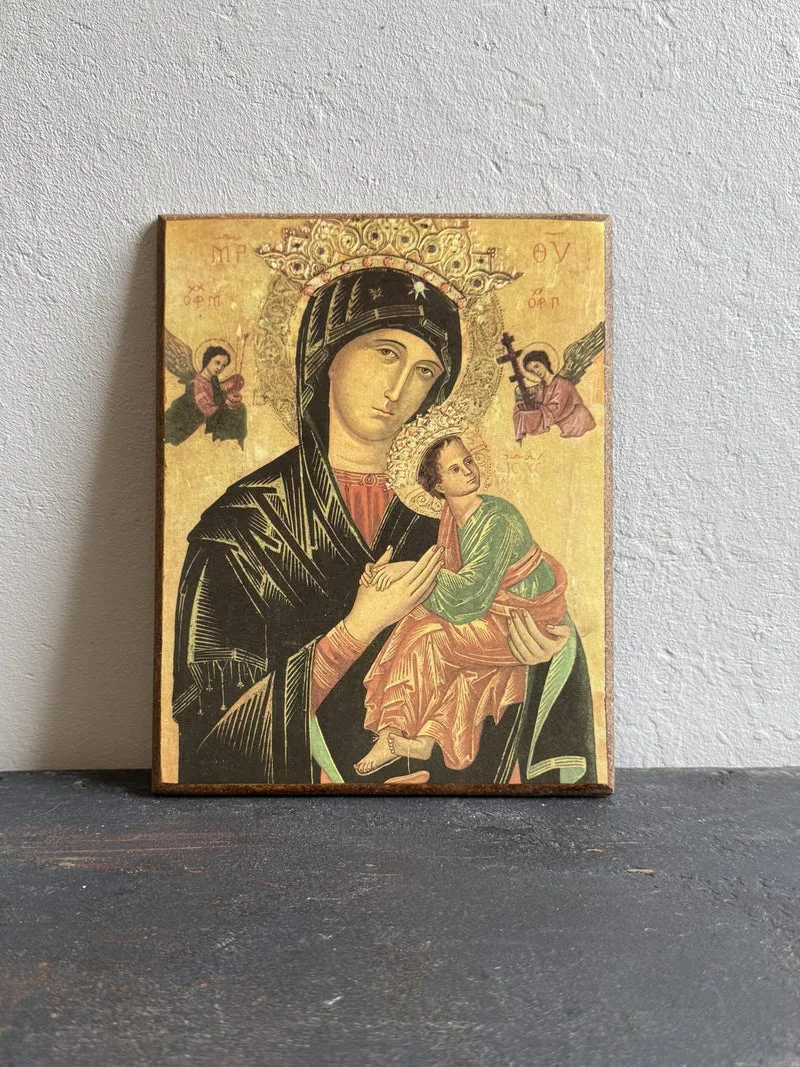 Tableau religieux Vierge Marie et saints