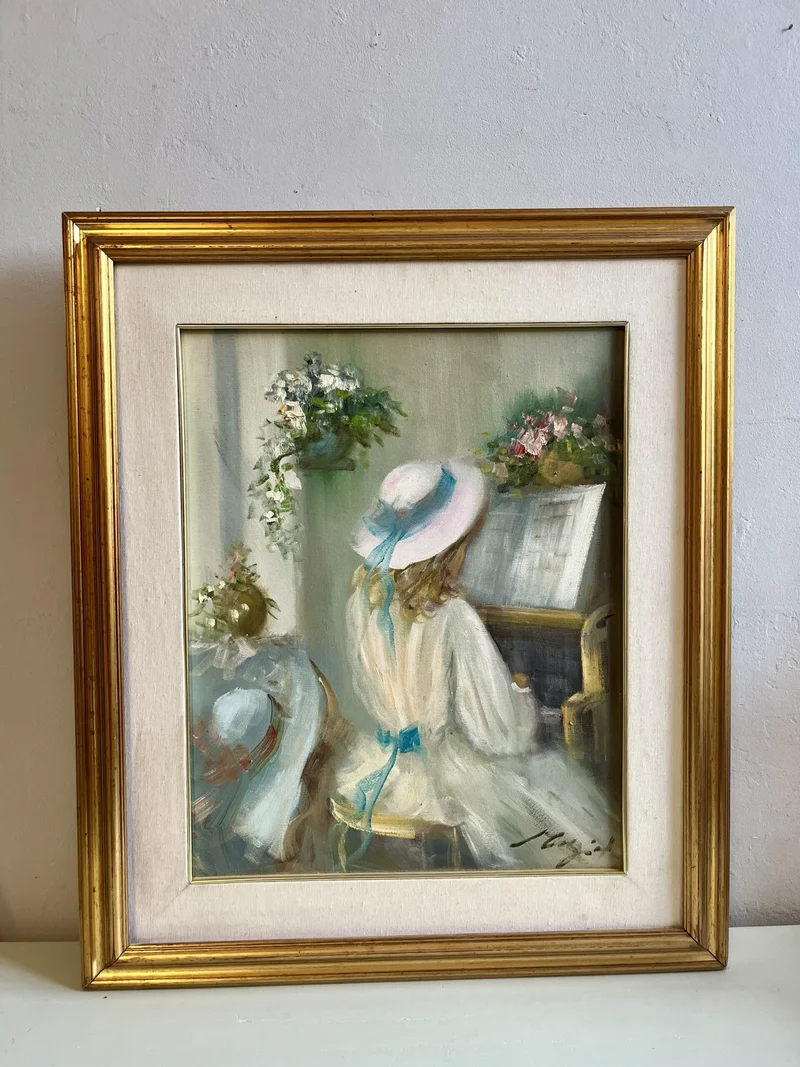 Tableau petite fille au piano