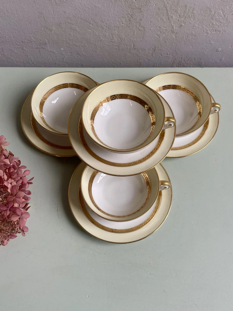 Service à café ou thé en porcelaine – Georges Boyer Limoges