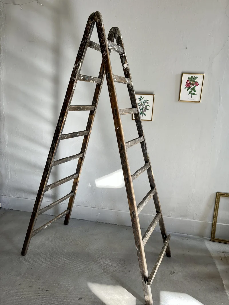 Échelle ancienne en bois – échelle de peintre vintage