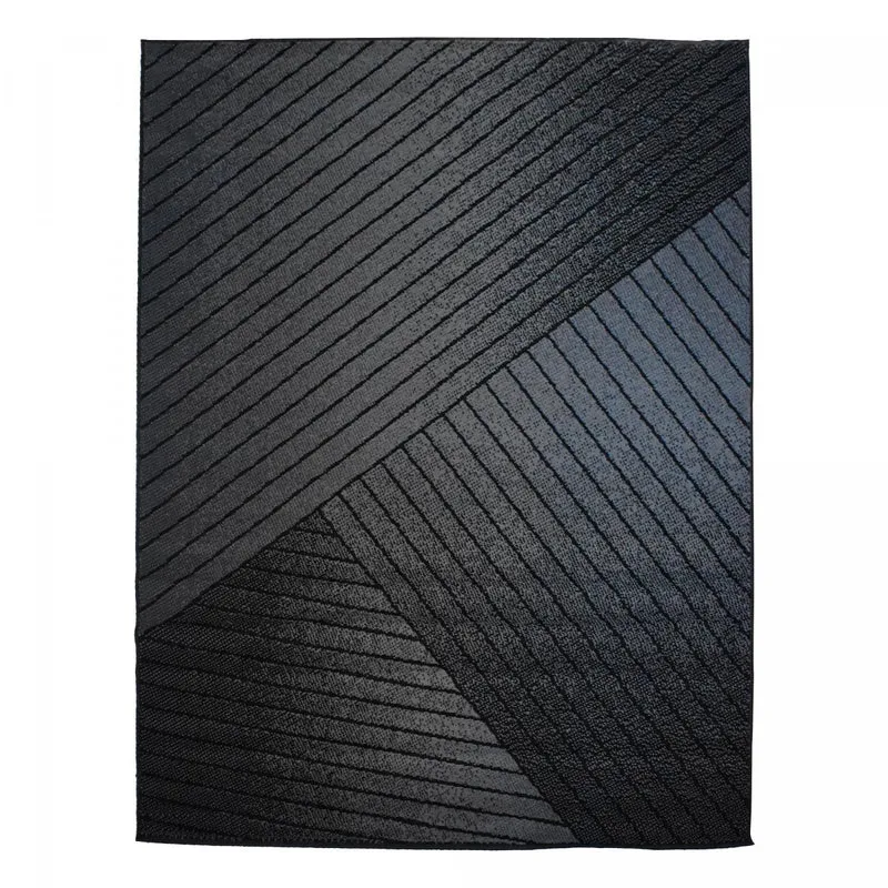 Tapis Noir Heddal en Polypropylène 120x170 cm – Jadorel