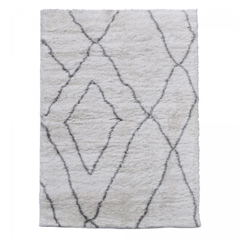 Tapis Shaggy Crème Extra Doux 6 en Polyester 120x170 cm – Jadorel