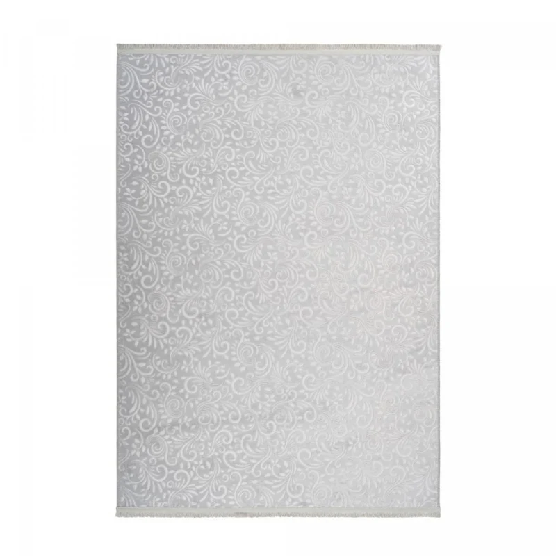 Tapis Argent Perillo en Polyester 120x160 cm – Jadorel