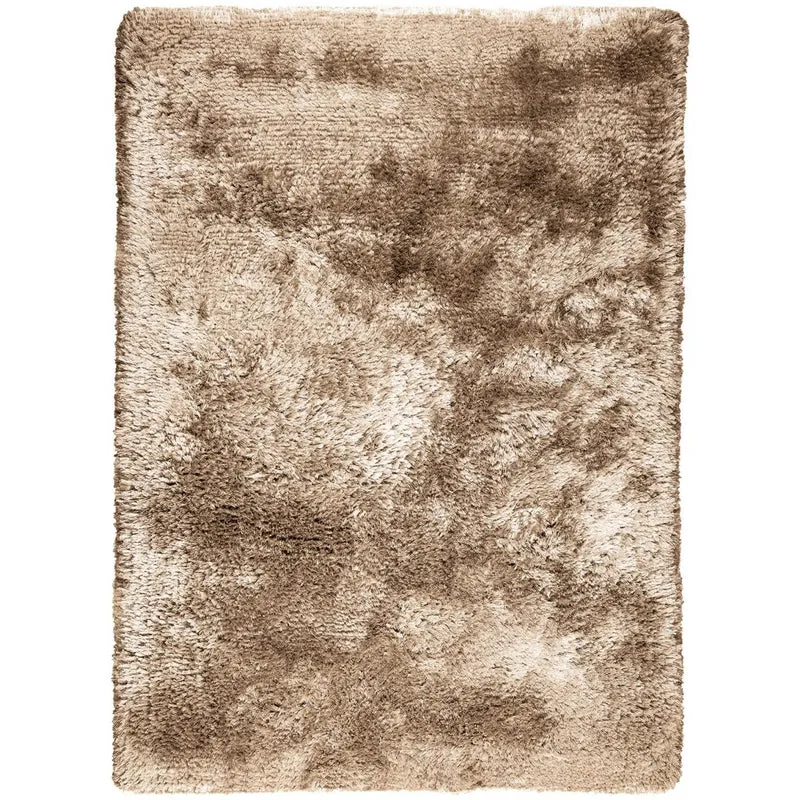 Tapis Shaggy Marron en Polyester 140x200 cm – Ligne Pure