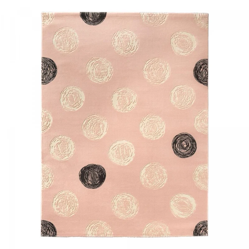 Tapis Enfant Rose Motif Pois 115x175 cm – Saint Clair