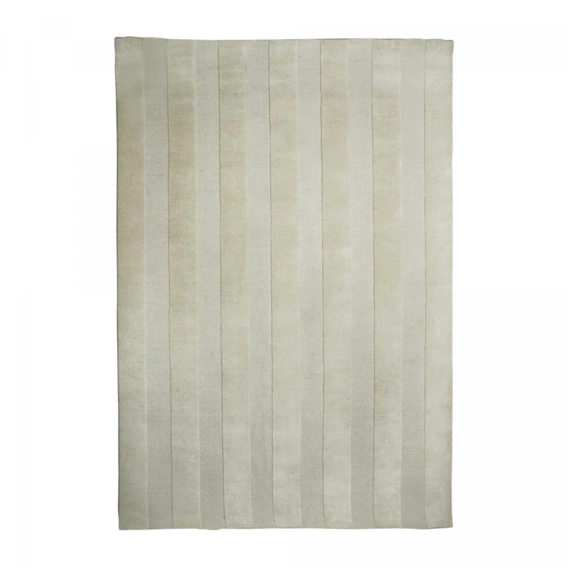 Tapis Beige Banda Relief en Laine 120x170 cm – Jadorel