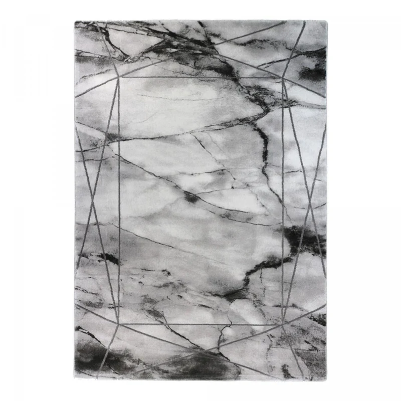 Tapis Gris Marblo en Polypropylène 120x170 cm – Jadorel