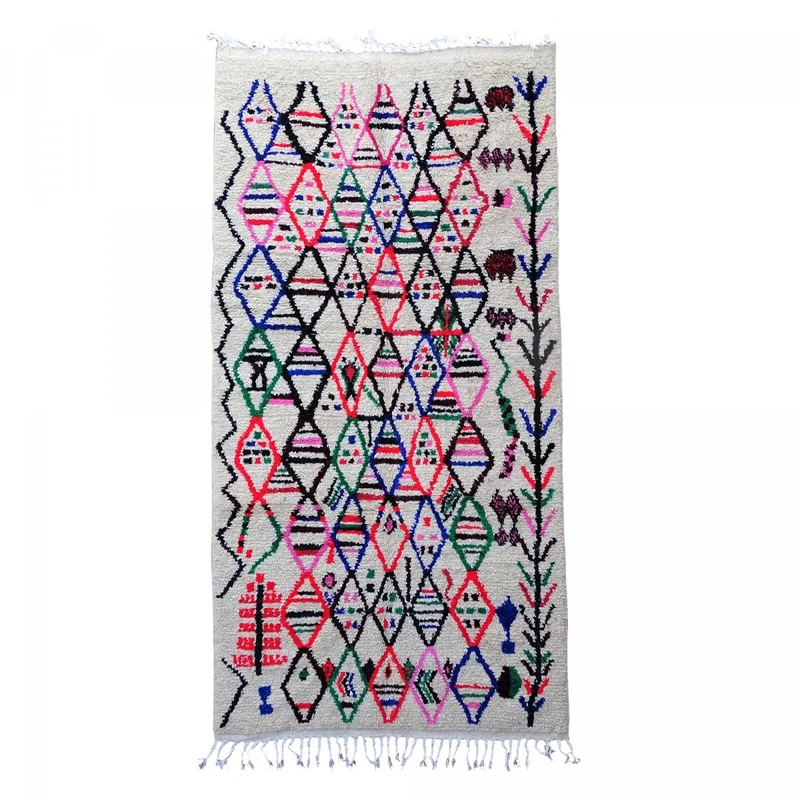 Tapis Berbère Azilal Crème en Laine 140x270 cm – Royaume du Tapis