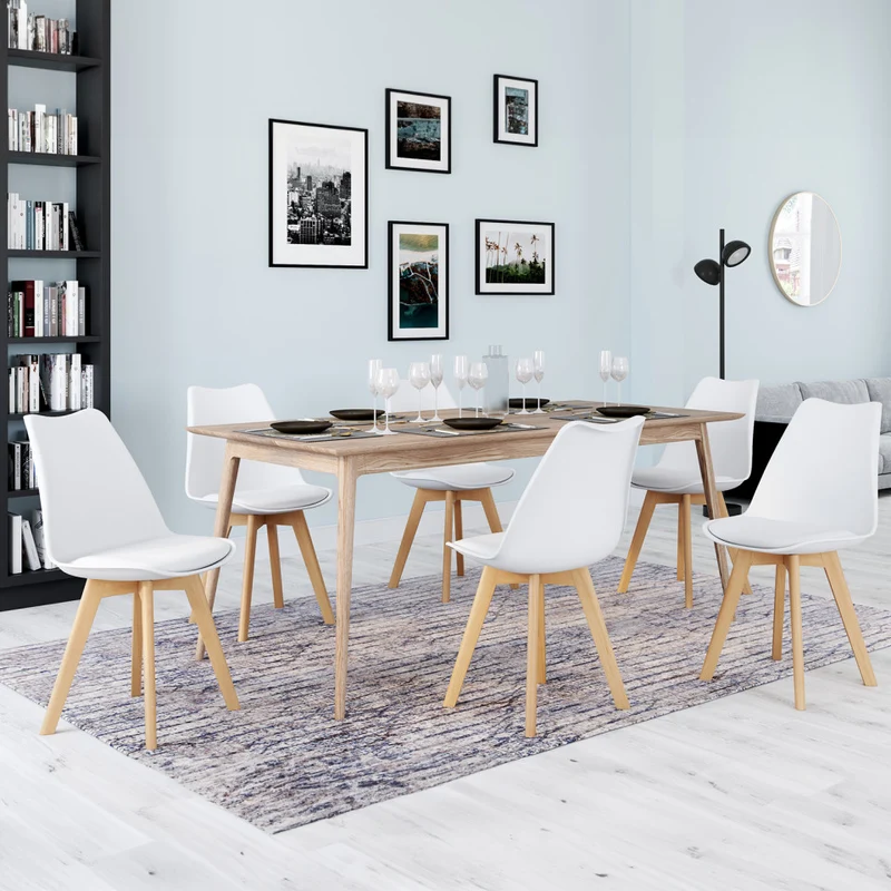 Lot de 4 chaises scandinaves Nordia Blanches