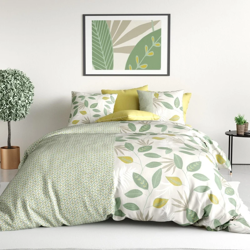 Parure de lit 100% coton 57 fils Areca
