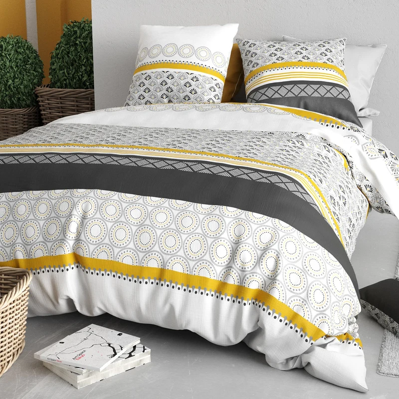 Parure de lit 100% coton 57 fils Spira