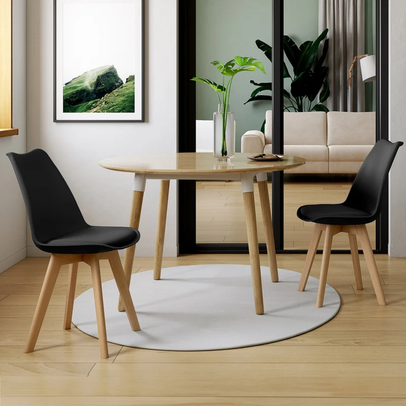 Lot de 6 chaises scandinaves Nordia Noires