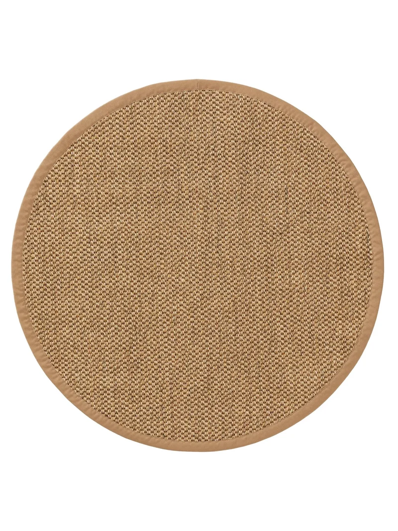 Tapis scandinave uni tressé rond beige en sisal 200 cm de diamètre
