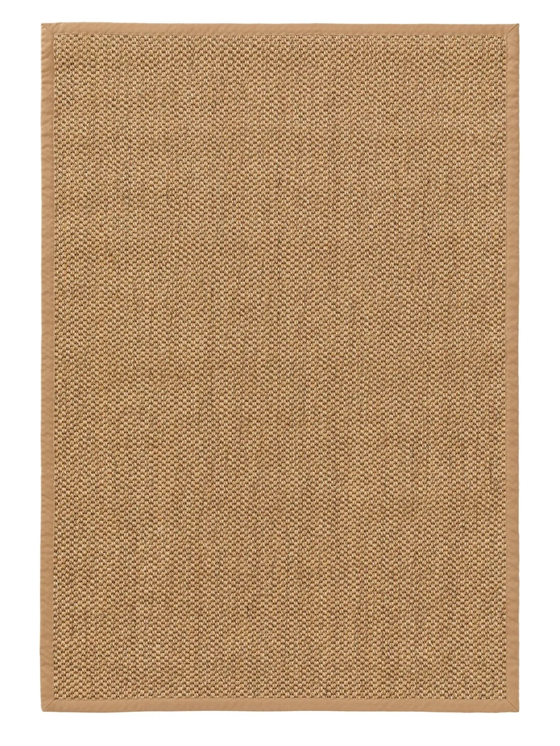 Tapis scandinave uni tressé beige en sisal 80x150 cm