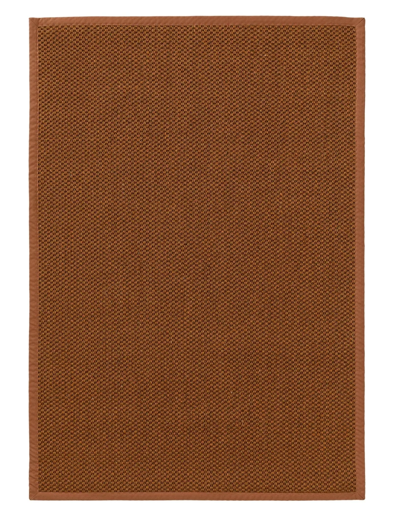 Tapis scandinave uni tressé orange rouille en sisal 80x150 cm