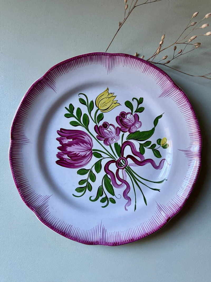 Assiette plate décorative fait main