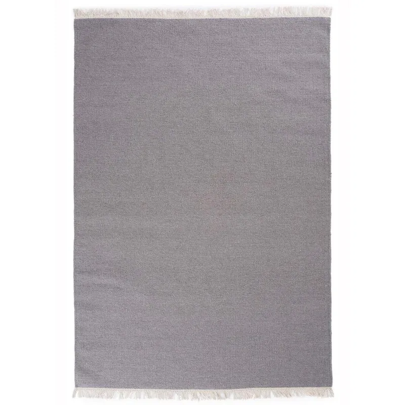 Tapis Kilim Gris en Laine 110x160 cm – Royaume du Tapis