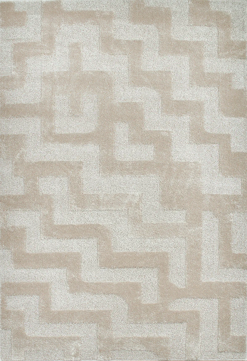 HARMONIE - Tapis de salon crème à motifs géométriques - HAR918CRE
