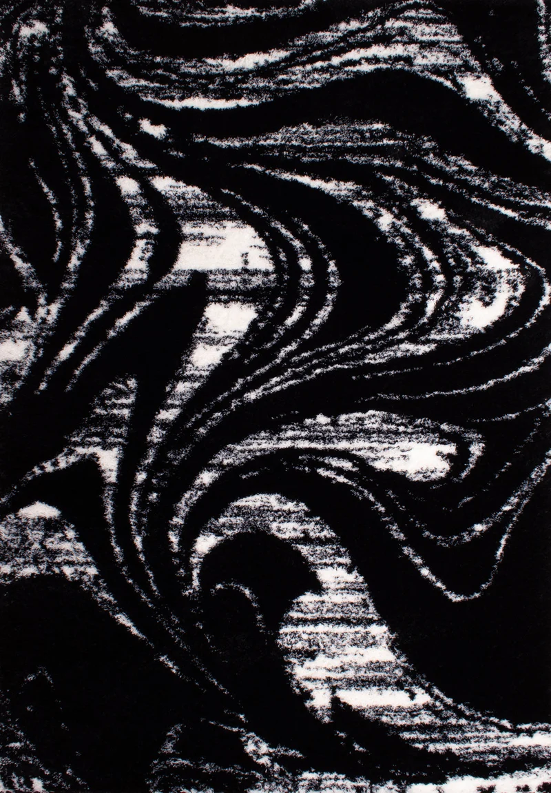 OSLO - Tapis moderne design noir - OSL677NOI