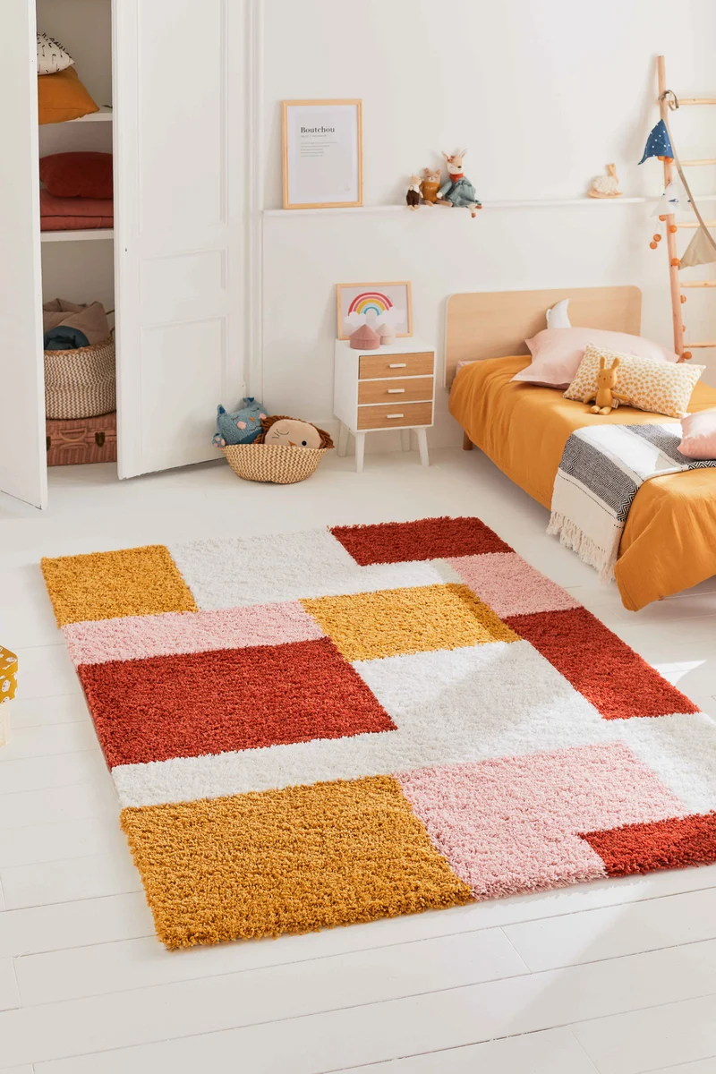 AQUARELLE - Tapis chambre enfant terracotta - AQU139TER