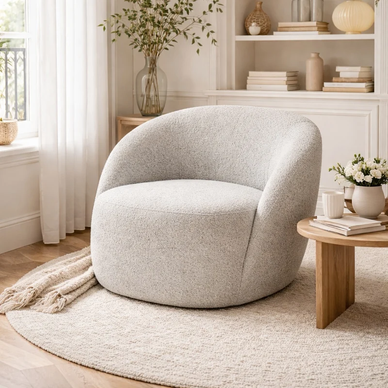 Fauteuil MICADONI Corey en tissu structurel gris