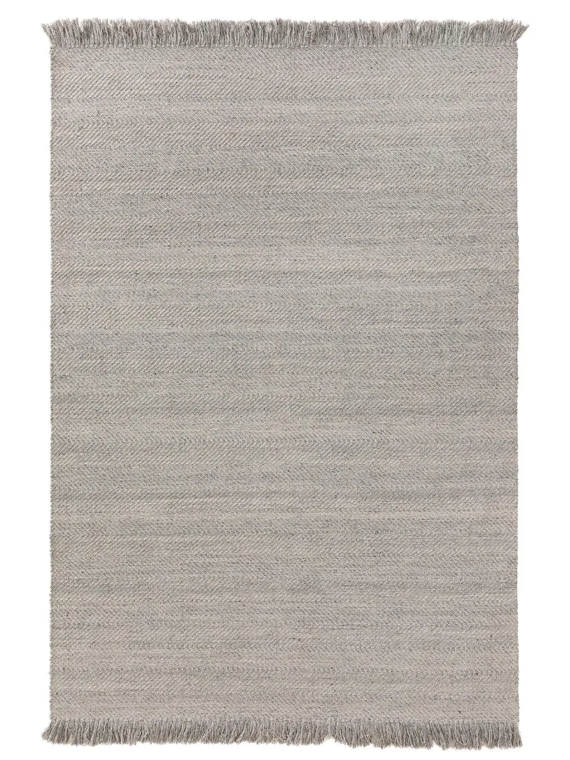 Tapis scandinave tressé à franges gris clair 120x170 cm