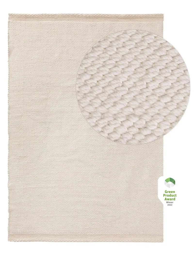 Tapis scandinave tressé crème 200x300 cm